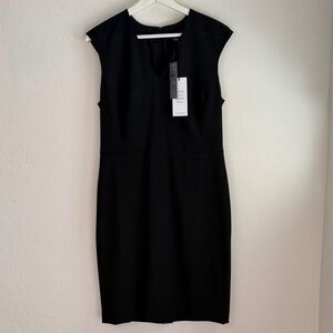 Ann Taylor Classic Black Midi Dress NWT Size 8P